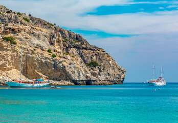 Wall Mural - Traganou beach on Rhodes island, Greece