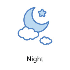 Wall Mural - Night icon. Suitable for Web Page, Mobile App, UI, UX and GUI design.