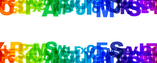 Wall Mural - rainbow letters. vector illustration. horizontal background with copy space