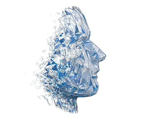 Poster - Futuristic face, 3d render