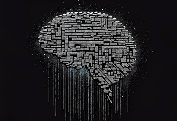 Wall Mural - digital brain, Generative AI