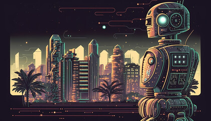 Poster - In the cyber world of tomorrow, the lines between man and machine blur as we continue to push the boundaries of science and technology with new and innovative concepts. Generative AI