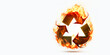 Recycle exploding icon, sustainability and energy efficiency concepts; made with Generative AI