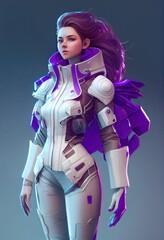 Wall Mural - portrait of an astronaut in a spacesuit. high-tech astronaut from the future. generative ai art.