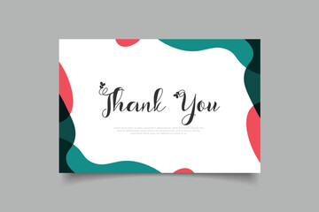 Wall Mural - thank you card template design with minimalist background