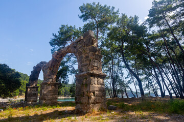 Wall Mural - Remains of aquaeduct in ancient Lycian city Faselis located near modern town Tekirova in Kemer district of Antalya Province, Turkey.