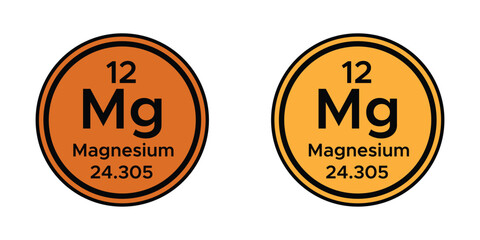  Magnesium flat vector icons 