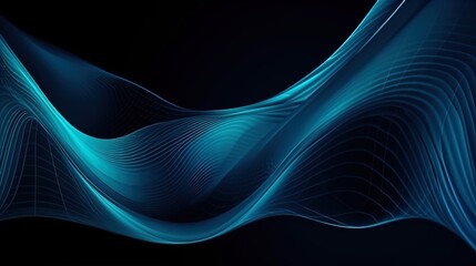 Elegant 3D Aurora: Blue Silk Business and Technology Abstract Background in 8K created with generative ai technology