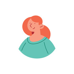 Sticker - redhead woman profile style