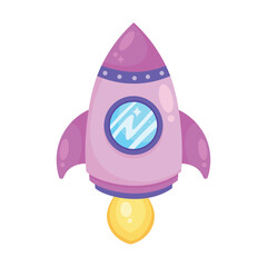 Sticker - lilac rocket launch