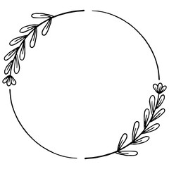  Floral wreath line art element for wedding card, invitation card, poster, logo design and more.