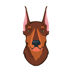 Sticker - brown doberman face