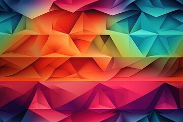 Poster - vibrant triangle pattern abstract background. Generative AI