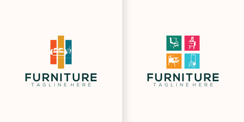 Wall Mural - Furniture logo design collection with creative concept