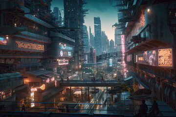 Poster - A world changed by betrayal, cyberpunk, Generative AI
