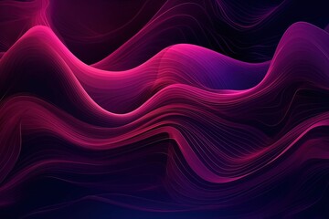Poster - colorful abstract background with flowing purple and pink lines. Generative AI