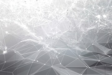 Poster - gray and white abstract background with geometric shapes and dots. Generative AI