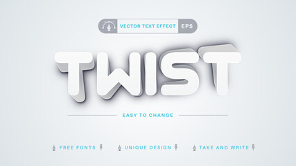 Wall Mural - Twist- Editable Text Effect, Font Style