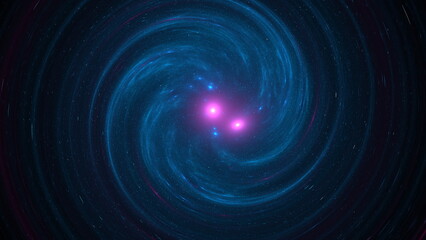 Fototapete - Luminous modern abstract background, fractal world. Digital space for use in design. Round shapes and lines