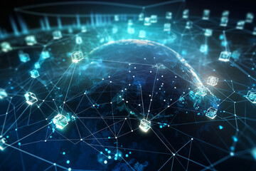 Global business structure of networking. Generative AI	