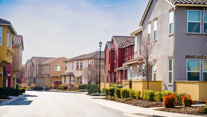 Suburban Street with Single Family Homes