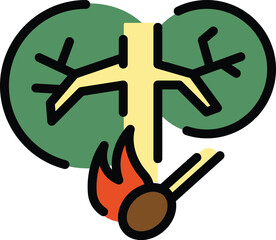 Poster - climate wildfire icon. outline climate wildfire vector icon for web design isolated on white backgro