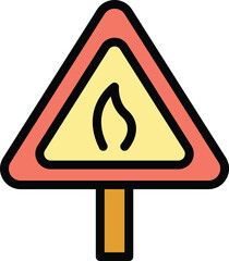 Poster - Ban burning icon. Outline ban burning vector icon for web design isolated on white background color flat