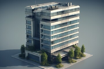 Poster - skyscraper with a modern glass exterior. Generative AI