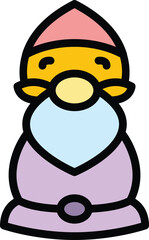 Sticker - Farm gnome icon. Outline Farm gnome vector icon for web design isolated on white background color flat