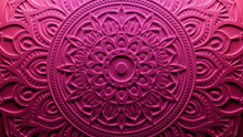 Pink Mandala Design Wallpaper. 3D Diwali Celebration Concept. 3D Render.