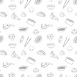 © Семионова Светлана - Hand drawn seamless pattern sushi, rolls.