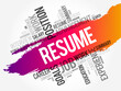 © dizain - Resume is a brief summary of personal and professional experiences, skills, and education history, word cloud concept background