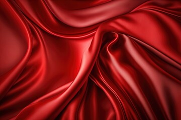 abstract background, red satin silk fabric, luxurious elegant waves, folds texture fabric. ai genera
