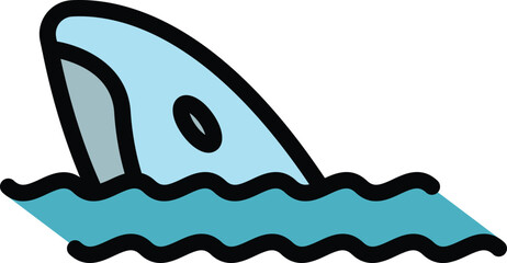 Poster - Whale icon. Outline Whale vector icon for web design isolated on white background color flat