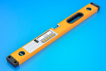 Poster - Digital Spirit Level on blue background, 3D rendering