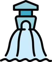Poster - Water park icon. Outline Water park vector icon for web design isolated on white background color flat