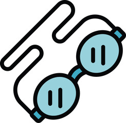 Poster - Diving glasses icon. Outline Diving glasses vector icon for web design isolated on white background color flat