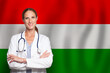 Hungarian general practitioner gp on the flag of Hungary