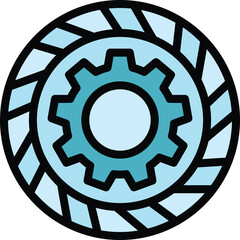 Poster - Repair car clutch icon. Outline Repair car clutch vector icon for web design isolated on white background color flat