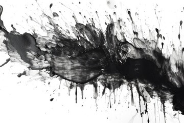 Wall Mural - abstract black and white paint splatters. Generative AI