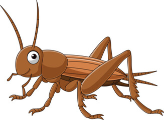 Wall Mural - cartoon grasshopper on white background
