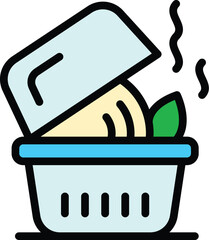 Poster - Snack food pack icon. Outline Snack food pack vector icon for web design isolated on white background color flat