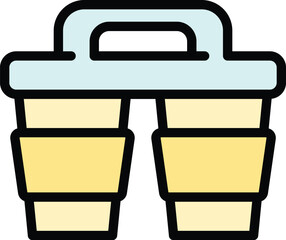 Poster - Takeaway coffee icon. Outline Takeaway coffee vector icon for web design isolated on white background color flat