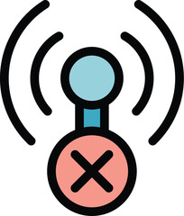 Poster - No internet signal icon. Outline No internet signal vector icon for web design isolated on white background color flat