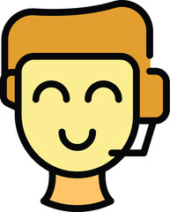 Poster - Compensation call center icon. Outline Compensation call center vector icon for web design isolated on white background color flat