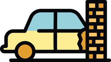 Poster - Car accident compensation icon. Outline Car accident compensation vector icon for web design isolated on white background color flat