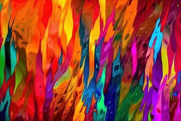Poster - vibrant and colorful abstract painting. Generative AI
