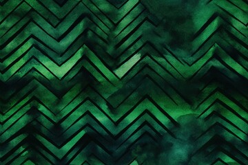 Poster - green and black zigzag patterned background. Generative AI