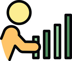 Poster - human resources graph icon. outline human resources graph vector icon for web design isolated on whi