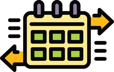 Poster - Liability safety calendar icon. Outline Liability safety calendar vector icon for web design isolated on white background color flat